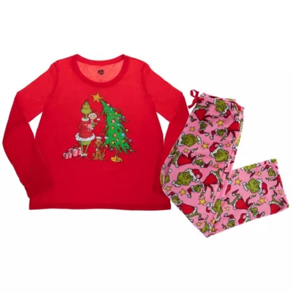 Dr. Seuss Red and Pink Grinch Pajama Set